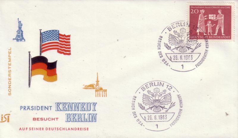 Germany FDC Sc# 855 Berlin Cancel for JFK's Visit L79