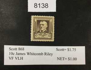 MOMEN: US STAMPS #868 MINT OG NH LOT #8138