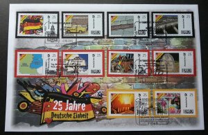 Germany Units 25th Anniv 2015 Car Flag Map (FDC) *different cancellation *rare