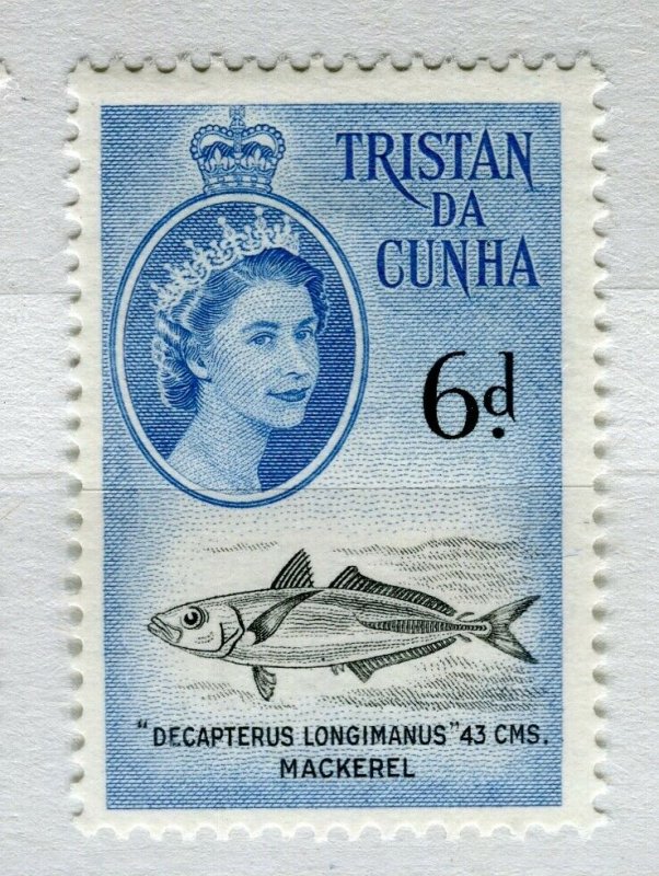 TRISTAN DA CUNHA; 1950s early QEII issue fine Mint hinged 6d. value