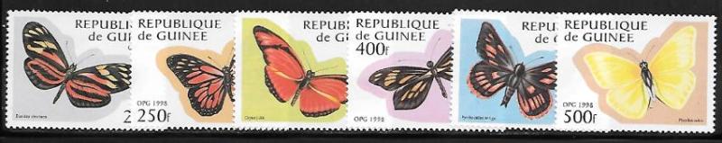 Guinea 1424 - 1429 mnh 2017 SCV $5.65 Butterflies