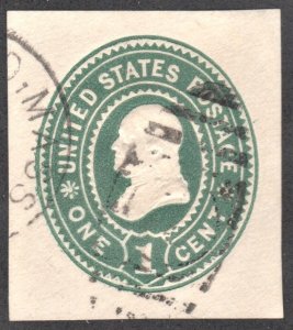 SC#U352 1¢ Franklin Cut Square (1899) Used