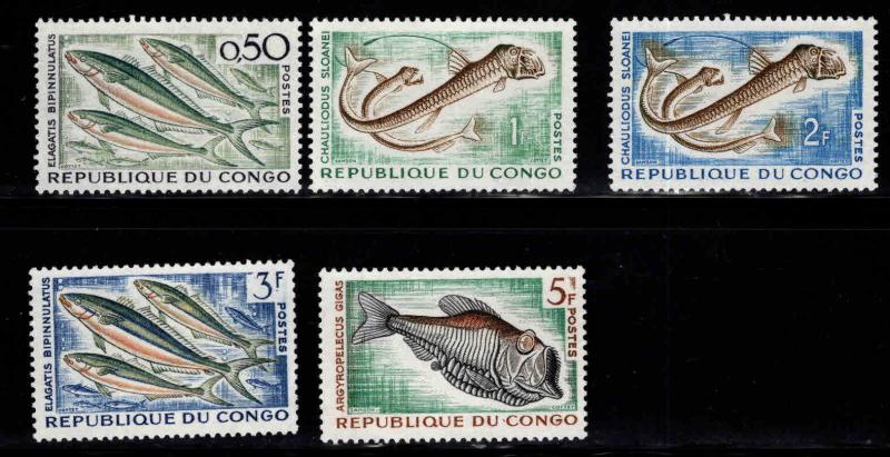 Congo People's Republic Scott 96-100 MNH** Fish short set Former French colony