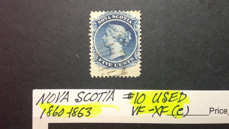 Nova Scotia (Canada) 1860-1863 Classic Victoria Scott# 10 USED VF-XF (C)