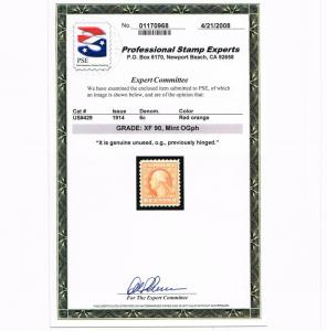 EXCEPTIONAL GENUINE SCOTT #429 MINT PRISTINE OG PSE CERT GRADED XF-90