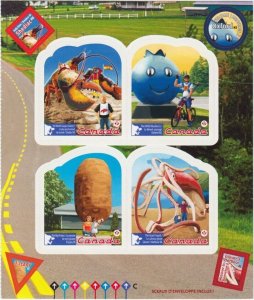 Roadside ATTRACTION-3 = Right Booklet Page of 4 stamps Canada 2011 #2485 MNH