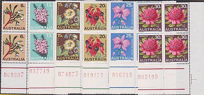 AUSTRALIA 1968 State Flowers set in corner blocks of 4 MNH...................753
