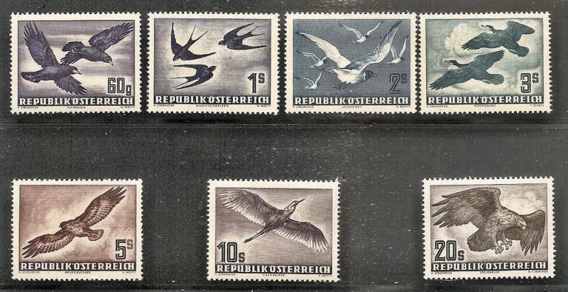 AUSTRIA C54-60 MNH 1950 BIRD AIRMAIS CV #388.60