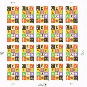 Celebrate Sheet of Twenty 44 Cent Postage Stamps Scott 4407