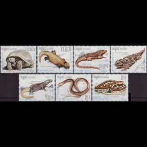 CAMBODIA 1987 - Scott# 805-11 Reptiles Set of 7 NH