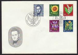 Switzerland B308-B312 Flowers 1961 U/A FDC