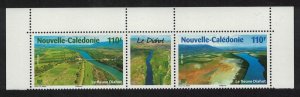 New Caledonia Fields River Bridge Delta Nature Top Strip of 2v+label 2008