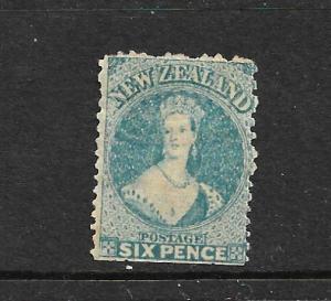 NEW ZEALAND 1871-72  6d  BLUE FFQ  MLH  P12 1/2  CP A5K   SG 136 CHALON