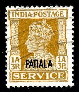 India- Convention States, Patiala, Scott #o68, Used