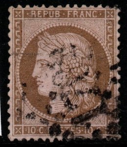 FRANCE SG135 1870 10c BISTRE USED