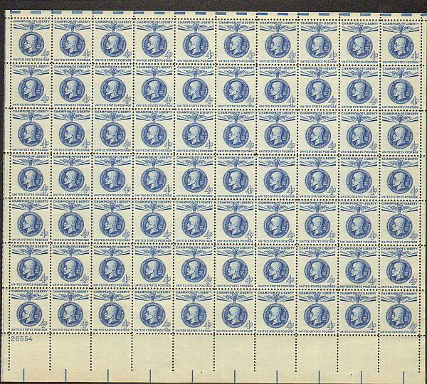 US #1147 Mint Sheet Champion Liberty 4c 