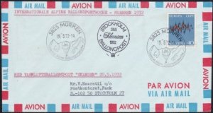 SWITZERLAND SWEDEN 1972 Alpine Balloon flight cover........................A6326