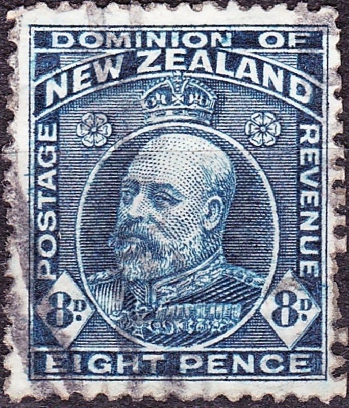 NEW ZEALAND 1916 KEVII 8d Indigo-Blue SG400a Used No Watermark CV £180