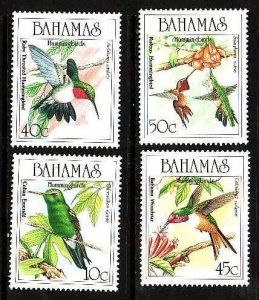 Bahamas-Sc#668-71- id9-unused NH set-Hummingbirds-1989-