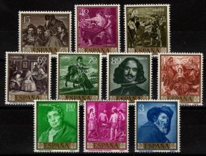 Spain 1959 Full Set Velazquez paintings Sc#893-902 MNH Luxe