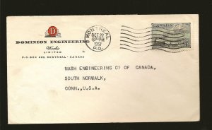 Canada 311 on Postmarked 1951 Montreal P.Q. Advertising Cover Used