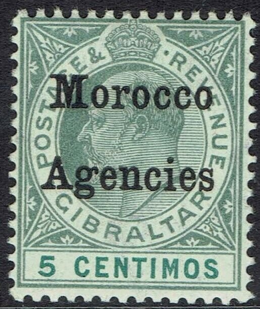 MOROCCO AGENCIES 1905 KEVII 5C WMK MULTI CROWN CA