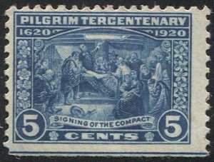US 1920 Sc 550 5c Pilgrim Tercentenary, F, MH, cv $30