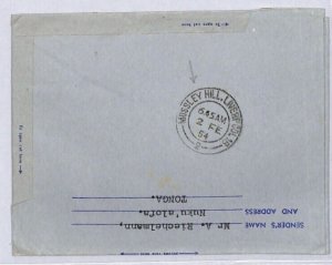 TONGA AIR LETTER Nuku'alofa GB Liverpool *MUSSLEY HILL* CDS 1954 {samwells}ZV117