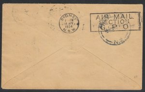 Australia Apr. 3, 1934 First Flight to New Zealand and Return, Pilot signed!