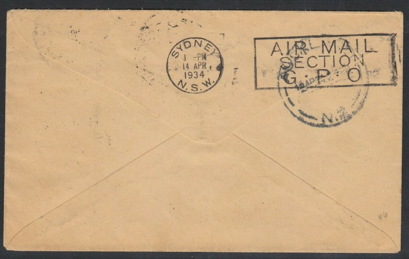 Australia Apr. 3, 1934 First Flight to New Zealand and Return, Pilot signed!