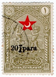 (I.B) Turkey Cinderella : Postal Tax 20pa on 1pi OP (Children's Welfare)