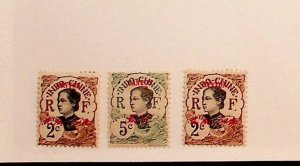 INDOCHINA Sc B2-4 NH ISSUE OF 1924 - RED CROSS OVERPRINTS