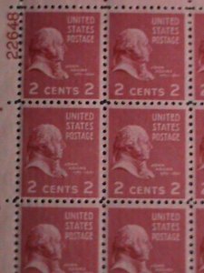 ​UNITED STATES 1938 SC# 806-PRESIDENTIAL ISSUE-JOHN ADAMS-MNH- SHEET VERY FINE