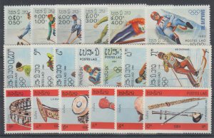 Laos Sc 473/534 MNH. 1983 issues, 3 cplt sets VF