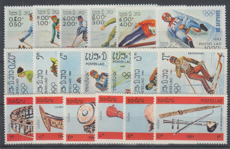 Laos Sc 473/534 MNH. 1983 issues, 3 cplt sets VF