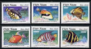 Vietnam 1995 Tropical Fish set of 6 each overprinted SPEC...