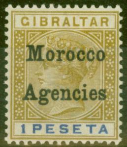 Morocco Agencies 1899 1p Bistre & Ultramarine SG15 Fine Mtd Mint