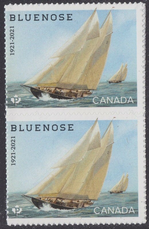 Canada 3295 Bluenose 100th Anniv debut race P pair MNH 2021