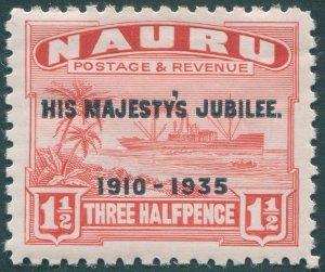 Nauru 1935 1½d scarlet Jubilee SG40 unused