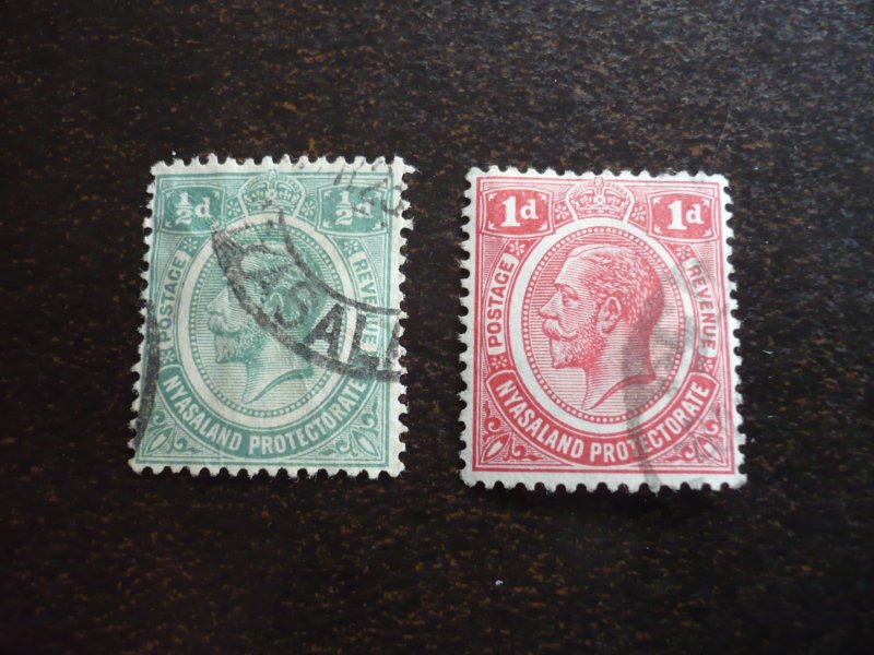 Stamps - Nyasaland - Scott# 25-26 - Used Part Set of 2 Stamps