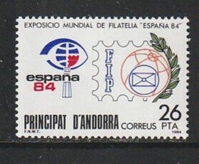 1984 Andorra, Spanish - Sc 161 - MH VF - 1 single - Espana '84