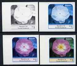 Equatorial Guinea 1976 Roses EK5 (Escapade) set of 4 impe...