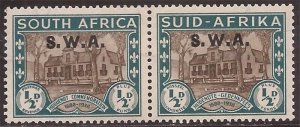 South West Africa - 1939 1/2p Huguenots - Stamp Pair MLH - Scott #B9