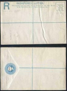 British Bechuanaland O/P on Cape of Good Hope QV 4d Blue Registered Envelope Min 