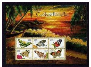 GUYANA SHEET MNH BUTTERFLIES INSECTS