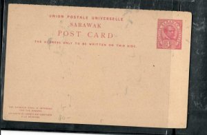 SARAWAK COVER (P2912B)  BROOKE 4C REPLY PSC UNUSED ANTIQUE OVER 100 YEARS OLD 