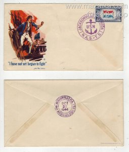 WW2 PATRIOTIC 1944 NAVY DAY RARE JACKSONVILLE FLORIDA PICTORIAL FANCY CANCEL