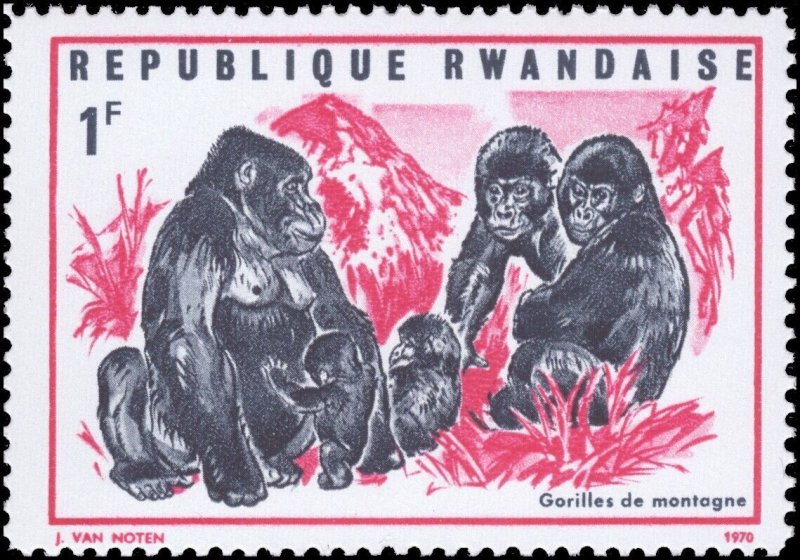 Rwanda 1970 Sc 359-366 Gorillas CV $13