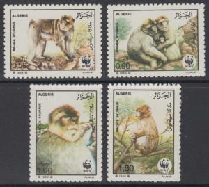 XG-BA092 ALGERIA IND - Wwf, 1988 Wild Animals, Monkeys MNH Set