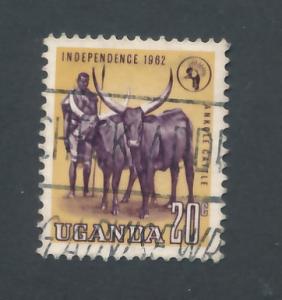 Uganda 1962 Scott 86 used - 20c, Ankole cattle